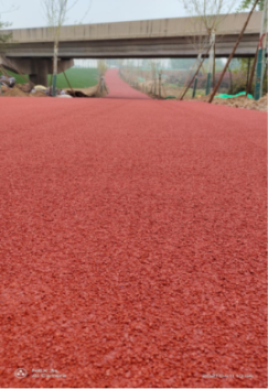 沣河绿道陶瓷颗粒彩色路面工程